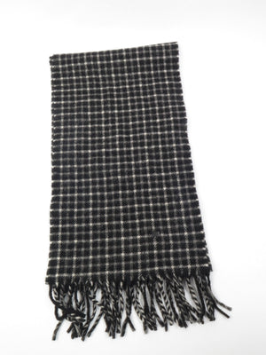 Black, Grey & White Check Wool Scarf - The Harlequin