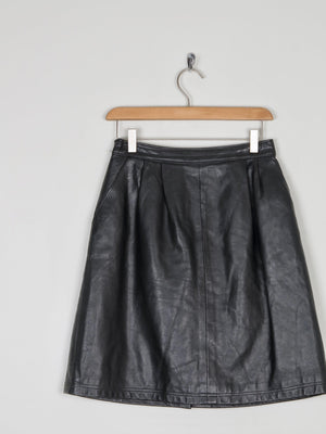 Black Leather Short Vintage Skirt 26" 6/8 - The Harlequin