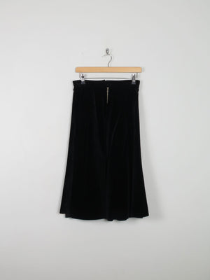 Black Velvet Vintage Full Skirt Midi S 28" - The Harlequin