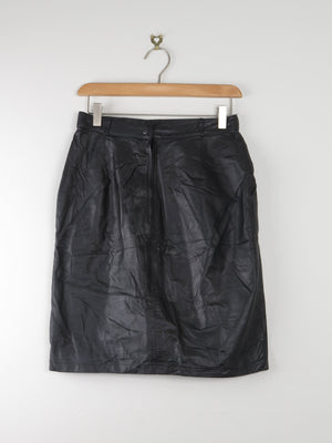 Black Leather Skirt 27"/S - The Harlequin