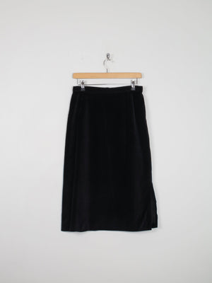 Black Vintage Pencil Velvet Skirt 28W/10 - The Harlequin