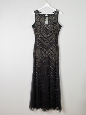Black Beaded Evening Dress Full Length By Joanna Hope New 14 - The Harlequin