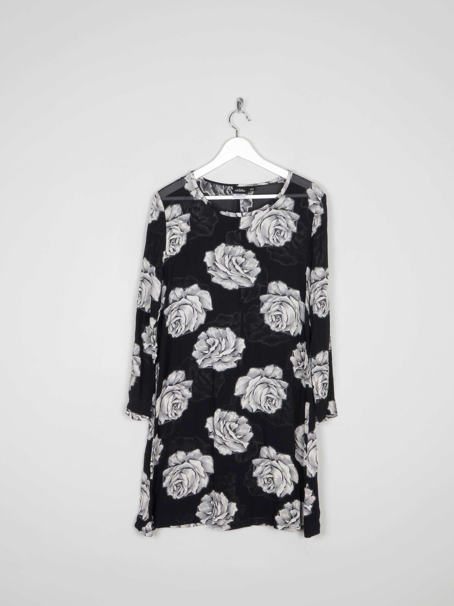 Black Vintage Whistles Dress With Flowers M - The Harlequin