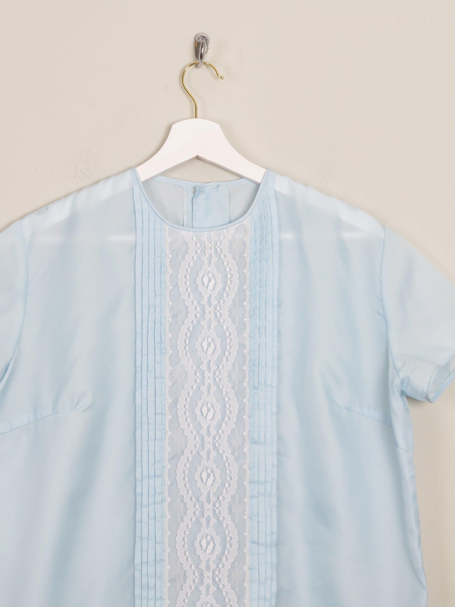 Blue 1960s Vintage Short Sleeved Blouse L - The Harlequin