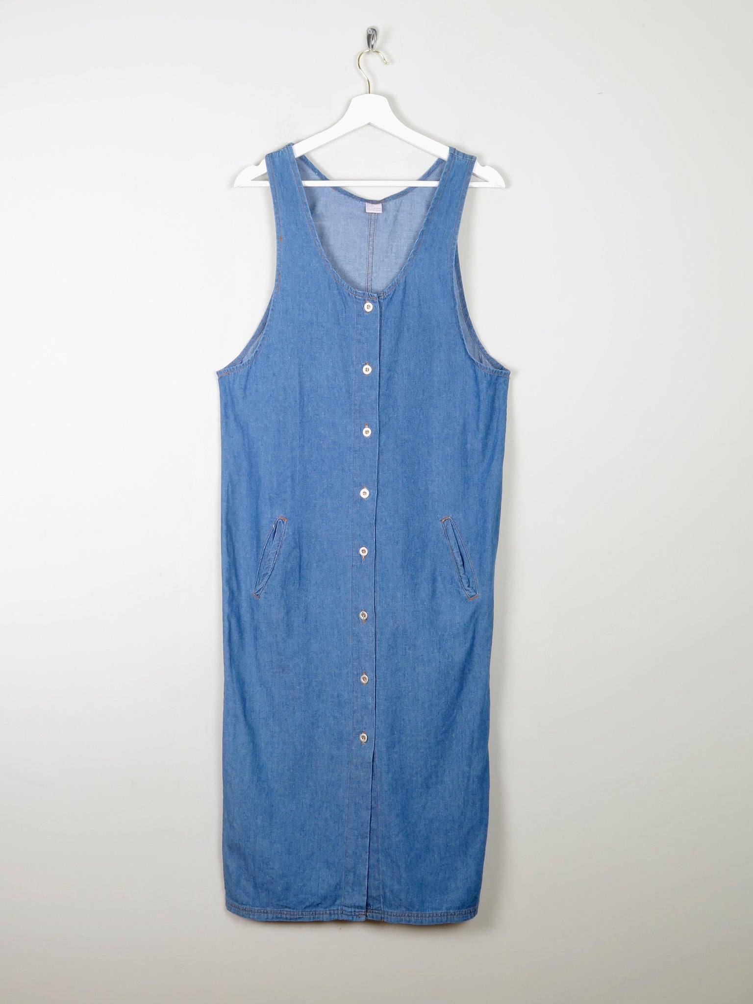 Blue Vintage Denim Dungaree Style Dress S/M - The Harlequin