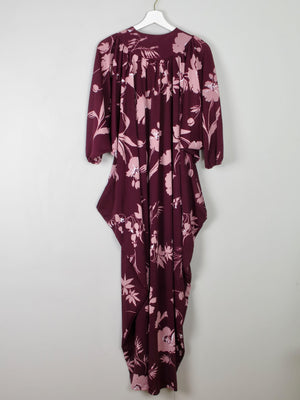 Burgundy & Pink Vintage Dress Kayser Parachute Style S-L - The Harlequin