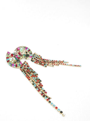 Colourful Long Statement Earrings New - The Harlequin