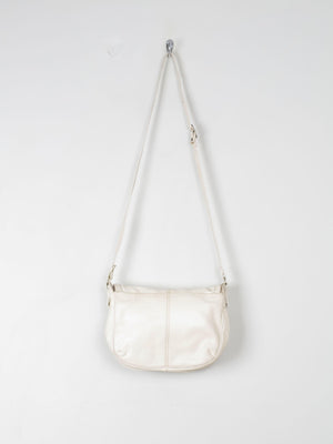 Cream Leather Vintage Bag Crossbody - The Harlequin