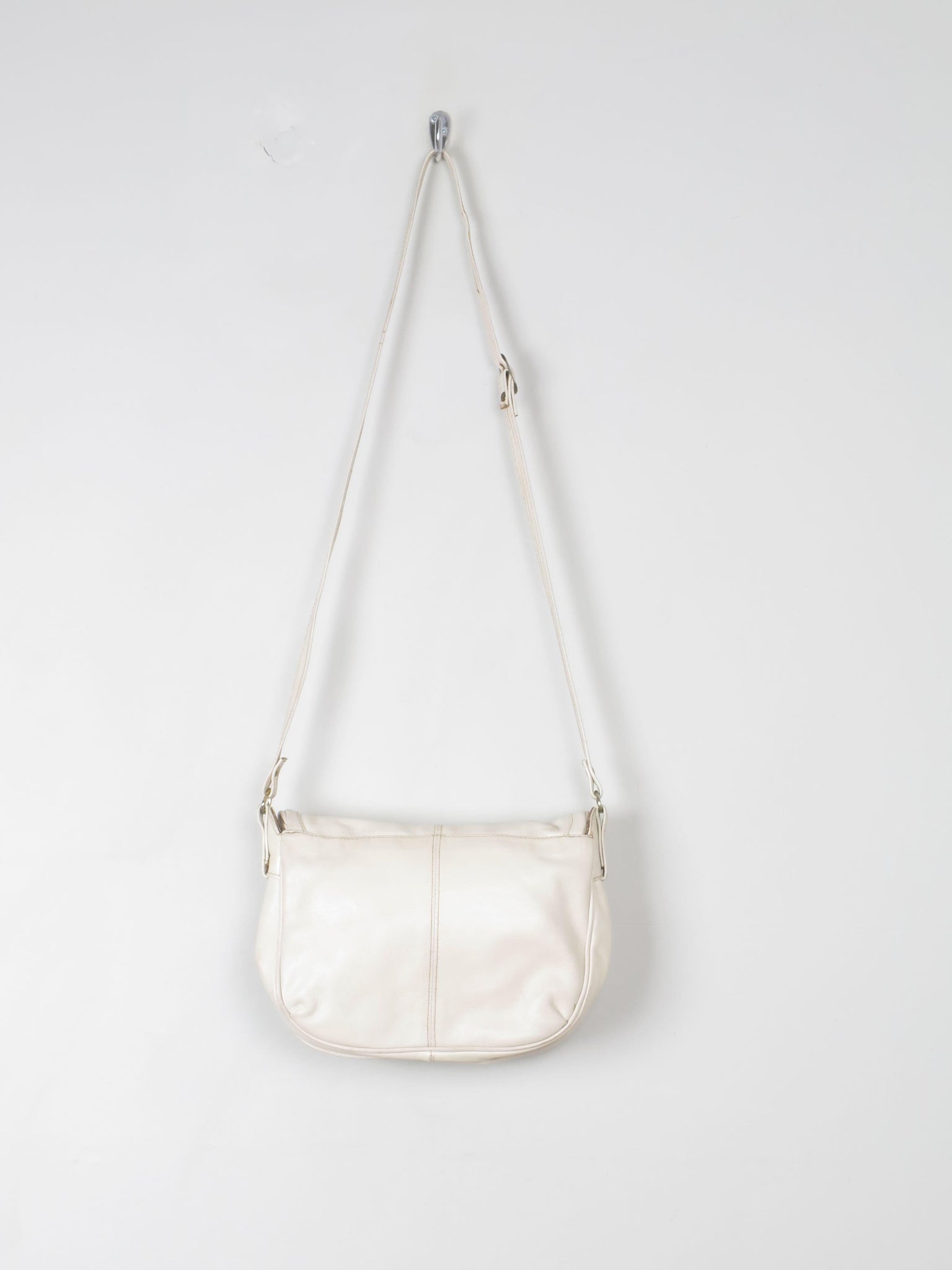 Cream Leather Vintage Bag Crossbody - The Harlequin