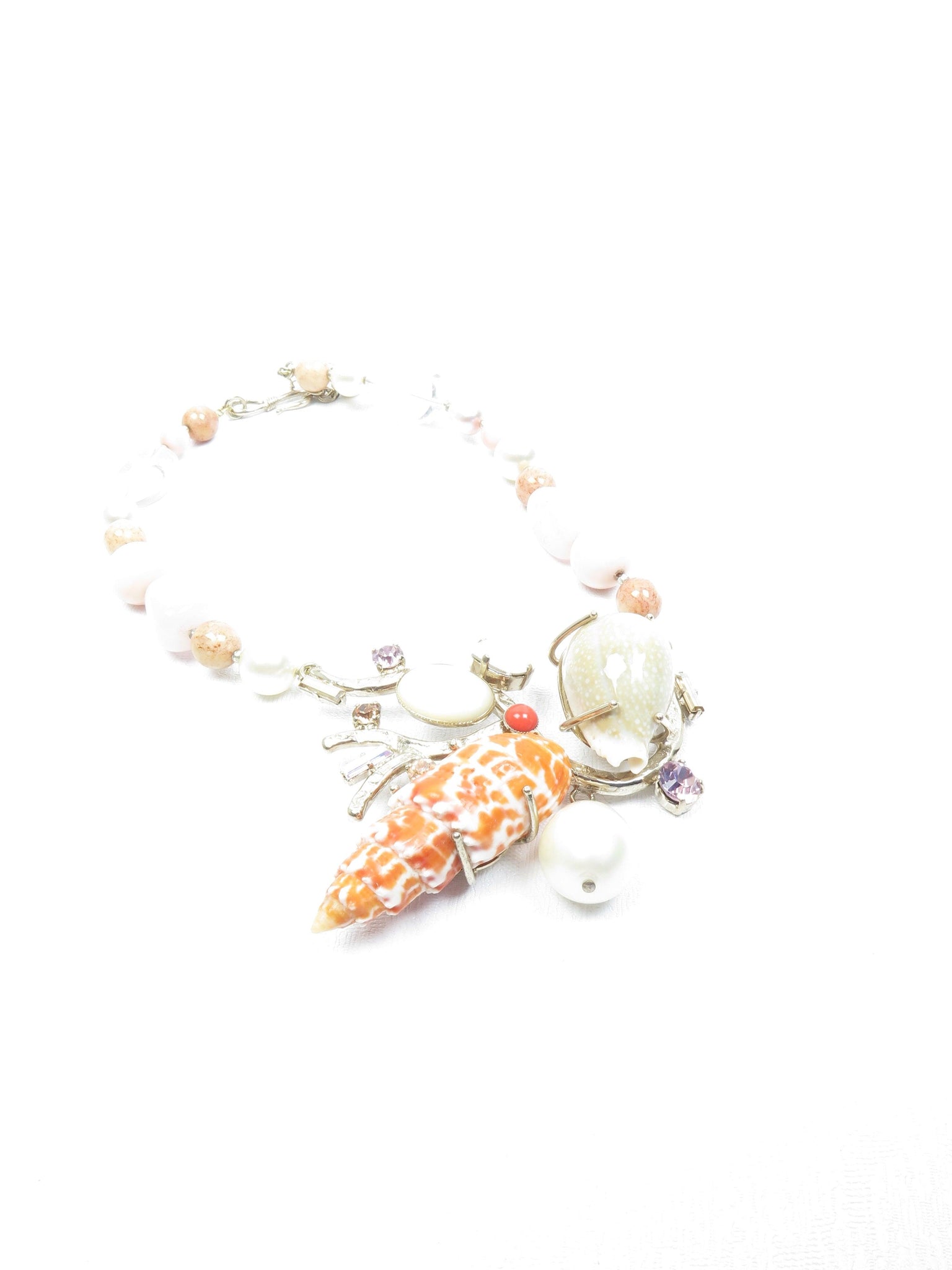 Designer Phillipe Ferrandis Shell & Semi Precious Stones Necklace - The Harlequin