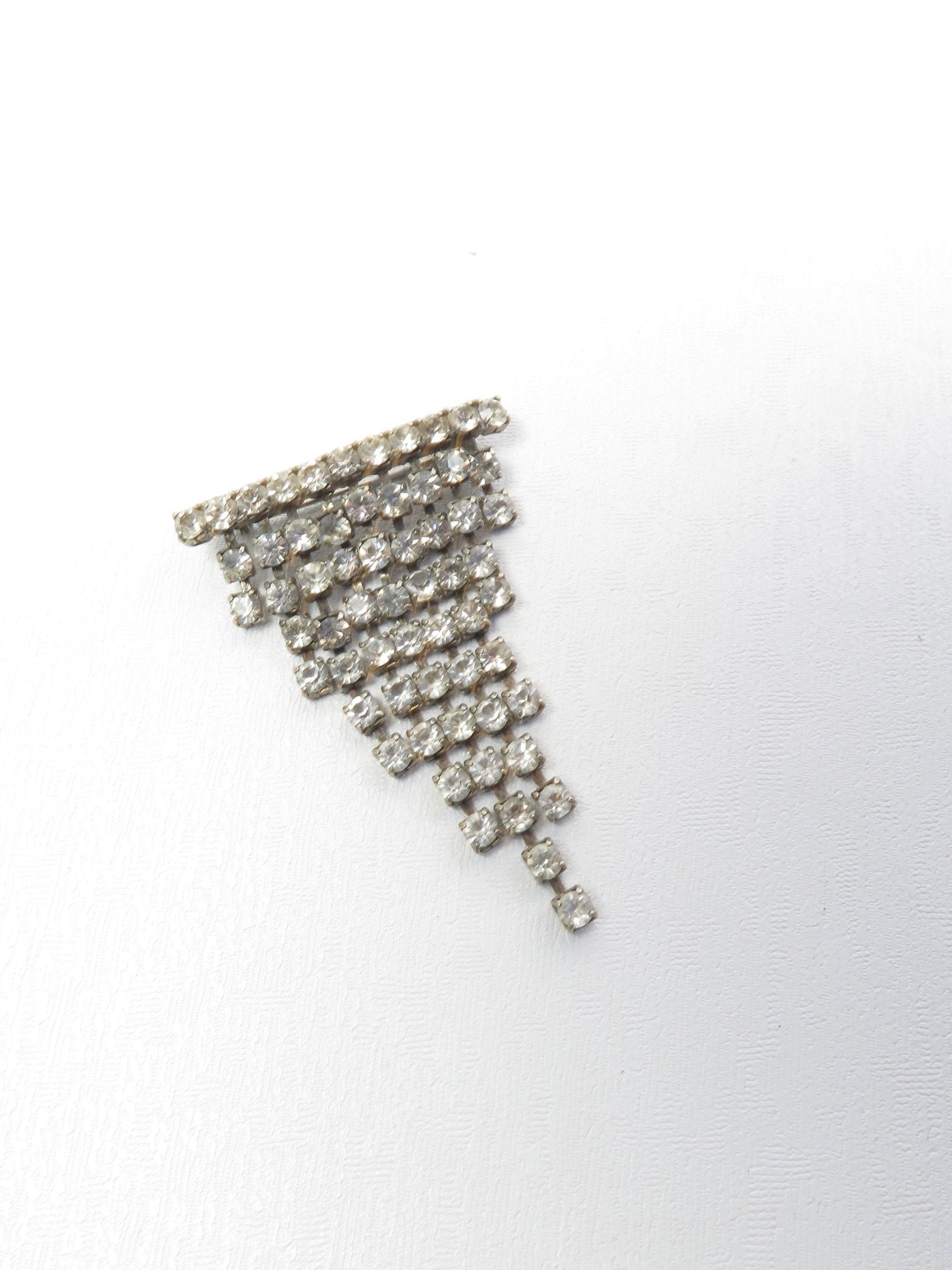Diamanté Silver Coloured Graduated Brooch - The Harlequin