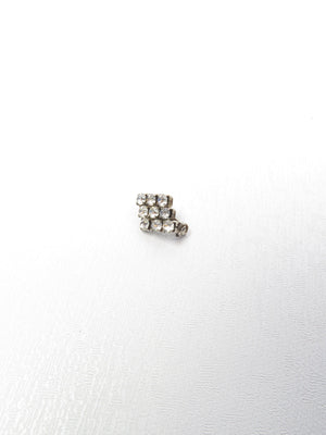 Diamanté Silver Coloured Small Brooch - The Harlequin