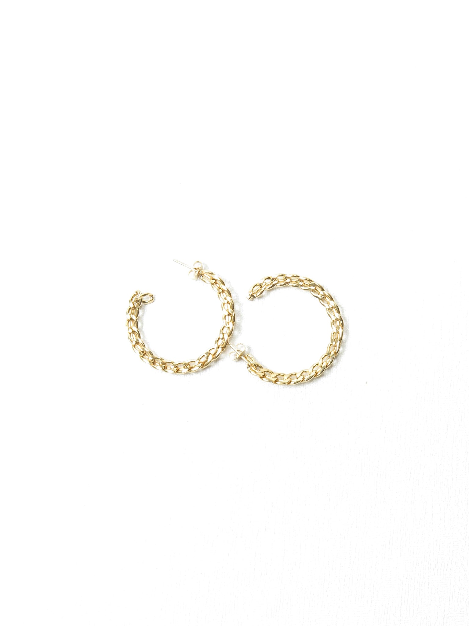 Gold Coloured Hoop Chain Style Earrings - The Harlequin