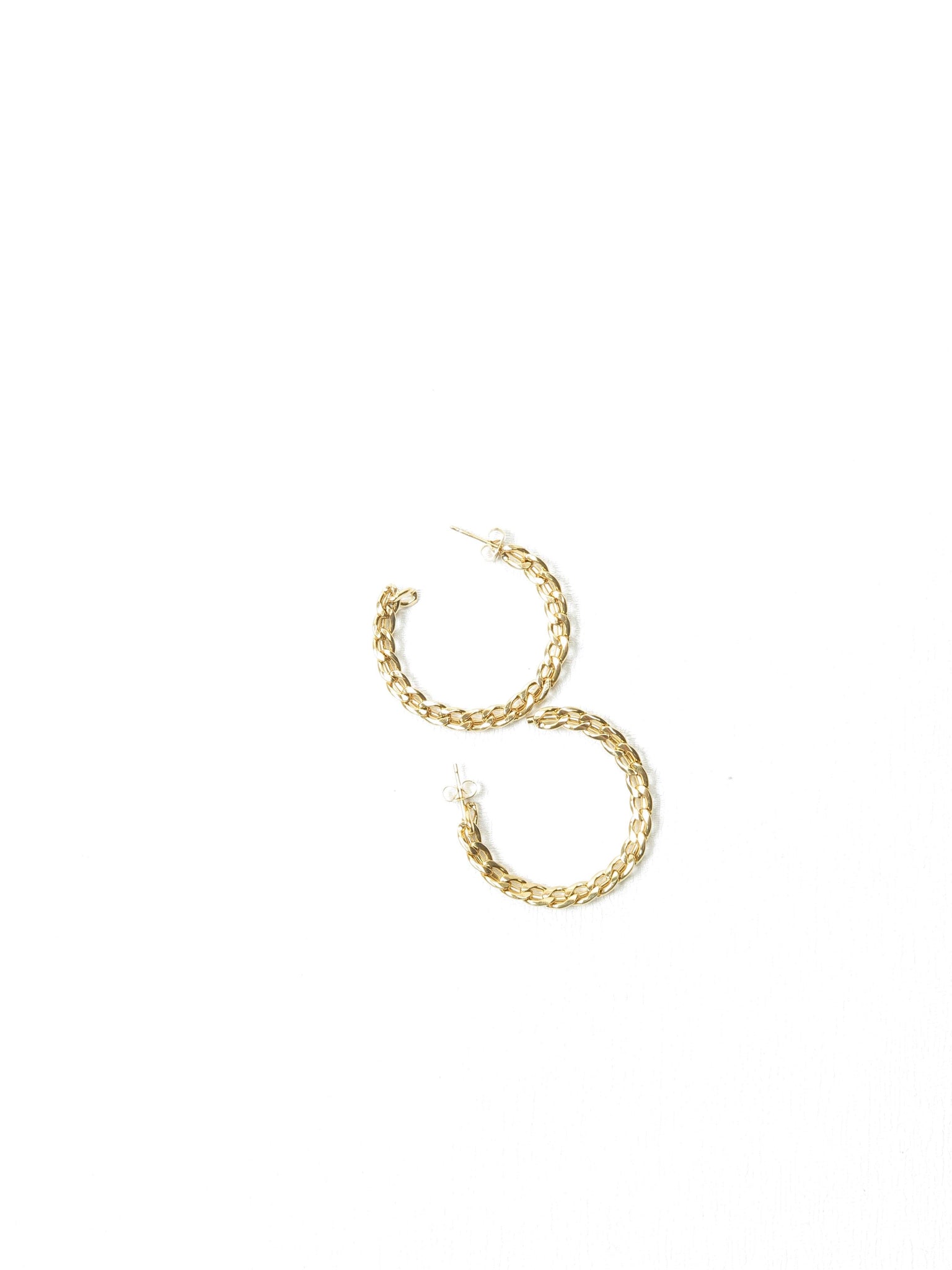 Gold Coloured Hoop Chain Style Earrings - The Harlequin