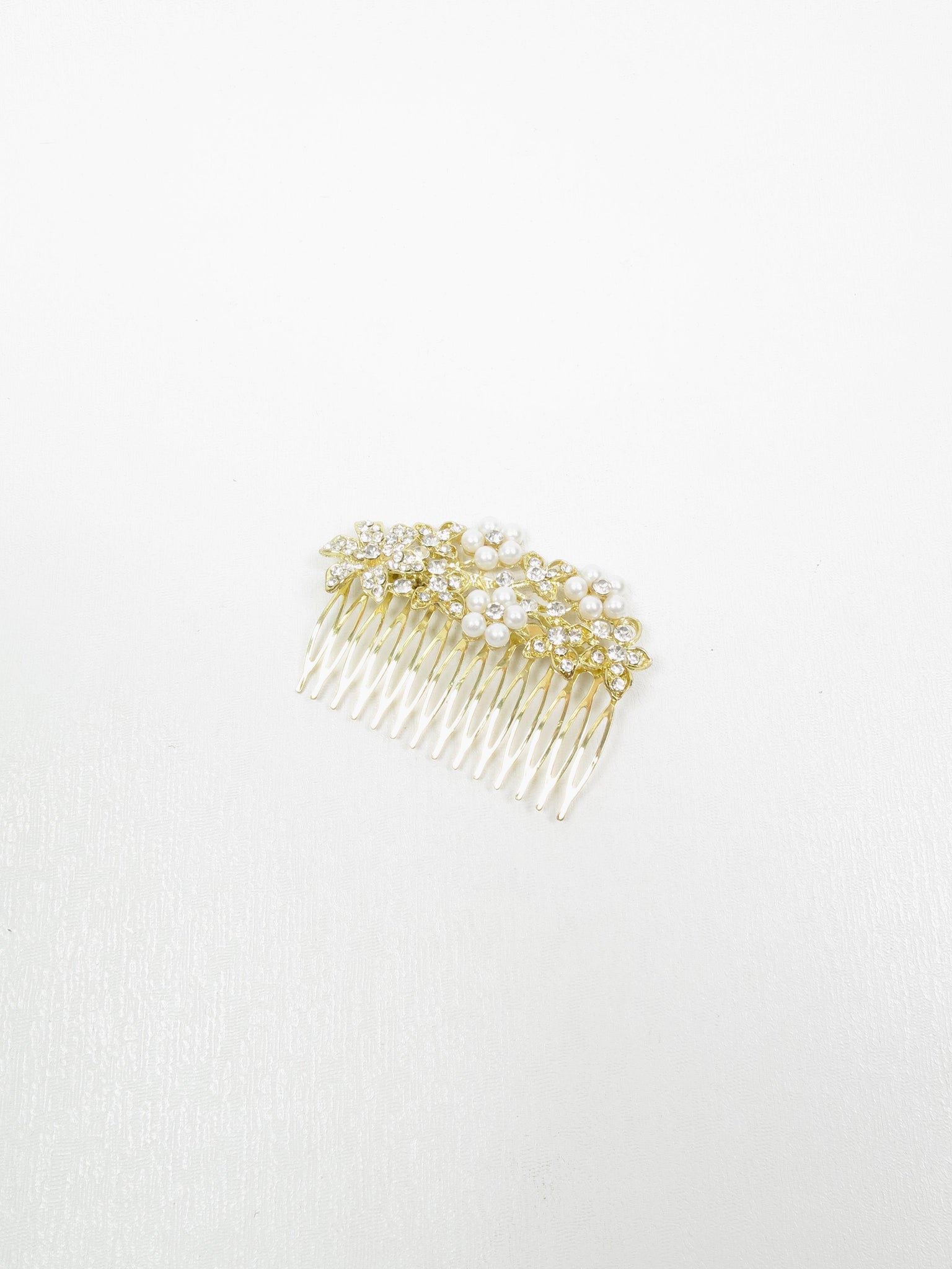 Gold Diamanté & Pearl Hair Comb - The Harlequin