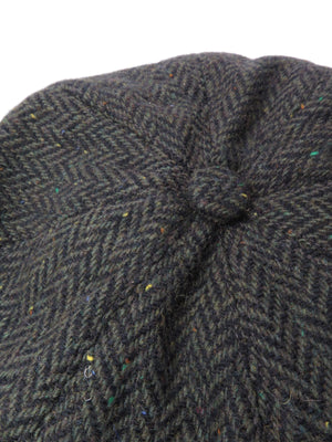 Green Tweed Baker Boy Style Flat Cap - The Harlequin