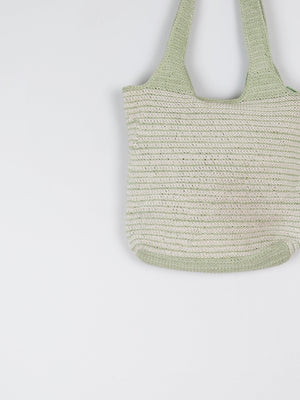 Green Vintage Crochet Cotton Shoulder Bag - The Harlequin