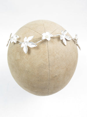Hair Vine Silver Leaf & Flower Vintage Style Bridal Headpiece - The Harlequin