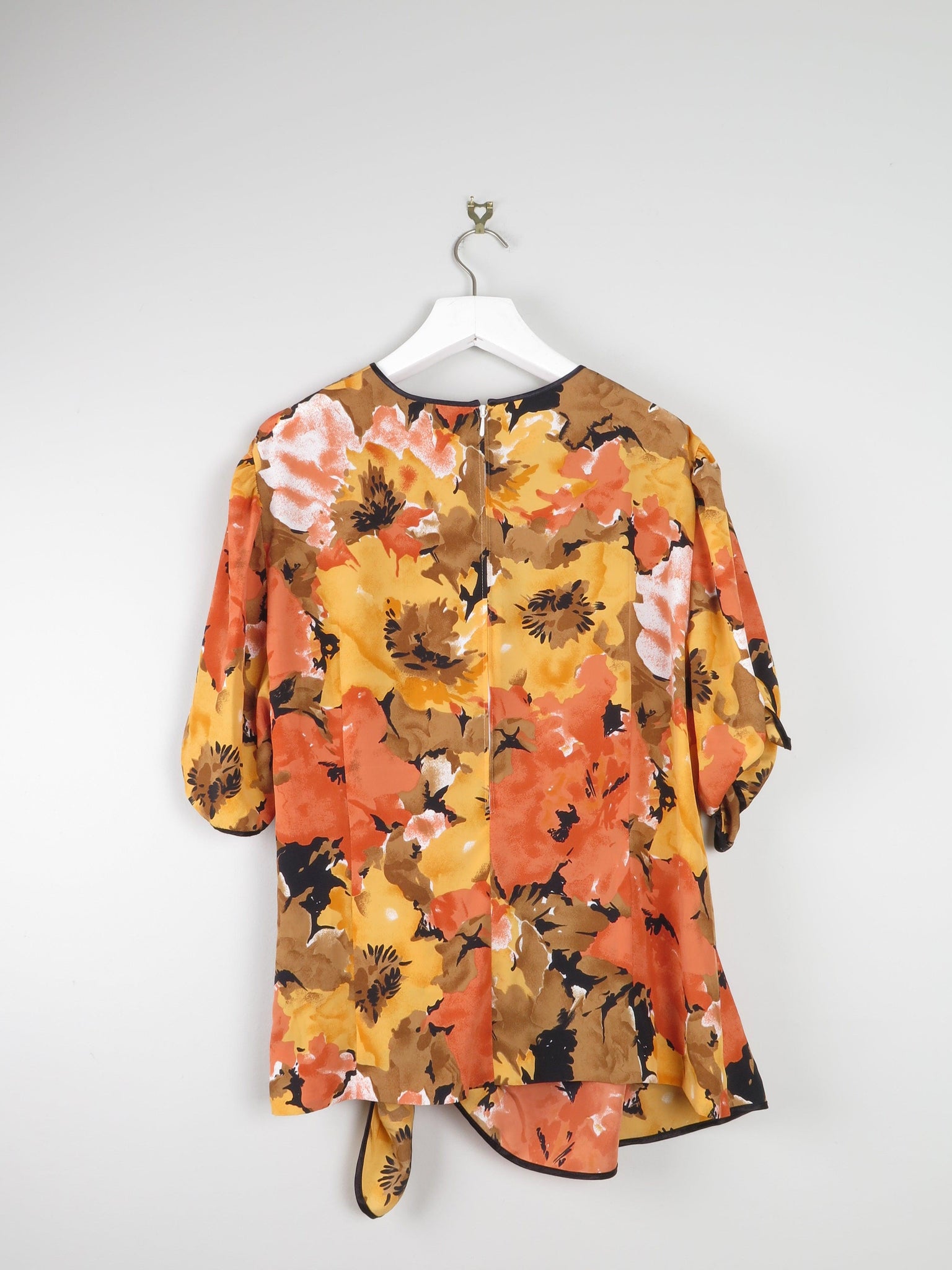 Hardrobe Yellow & Orange Printed Blouse With Crossover Detail L - The Harlequin