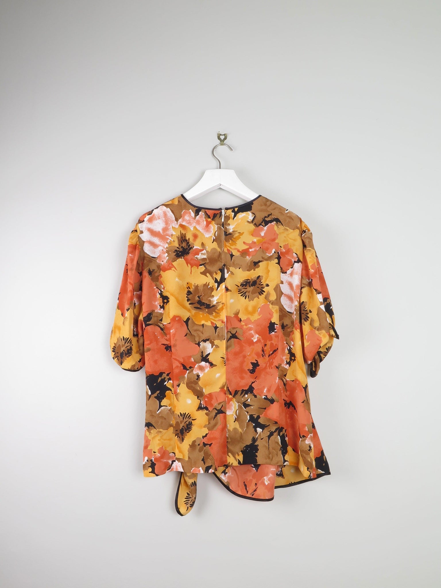 Hardrobe Yellow & Orange Printed Blouse With Crossover Detail L - The Harlequin