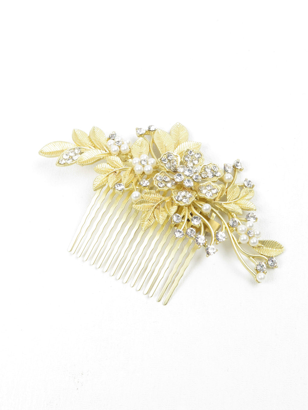Large Gold & Diamanté Vintage Style Hair Comb - The Harlequin