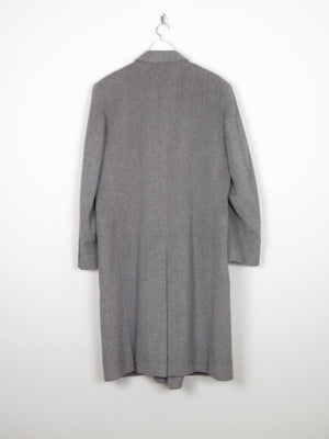 Men's 100% Cashmere Double Breasted Grey Wool Coat M - The Harlequin