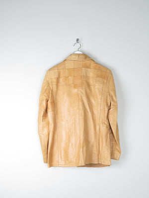 Men's 1970s Vintage  Soft Tan Leather Jacket 40" S/M - The Harlequin