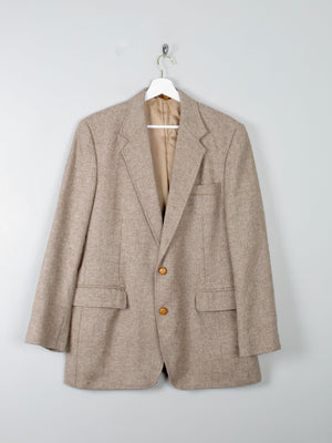Men's Beige Tweed Vintage 1970s Haggar Jacket 42" - The Harlequin