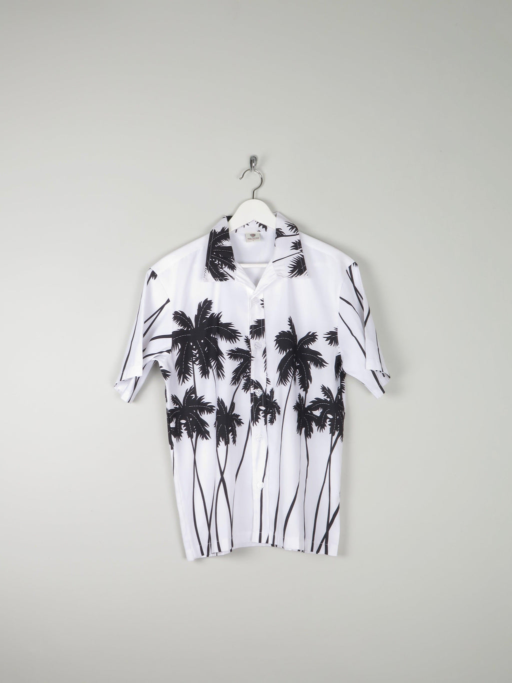 Men's Black & White Vintage Hawaiian Shirt S/M - The Harlequin
