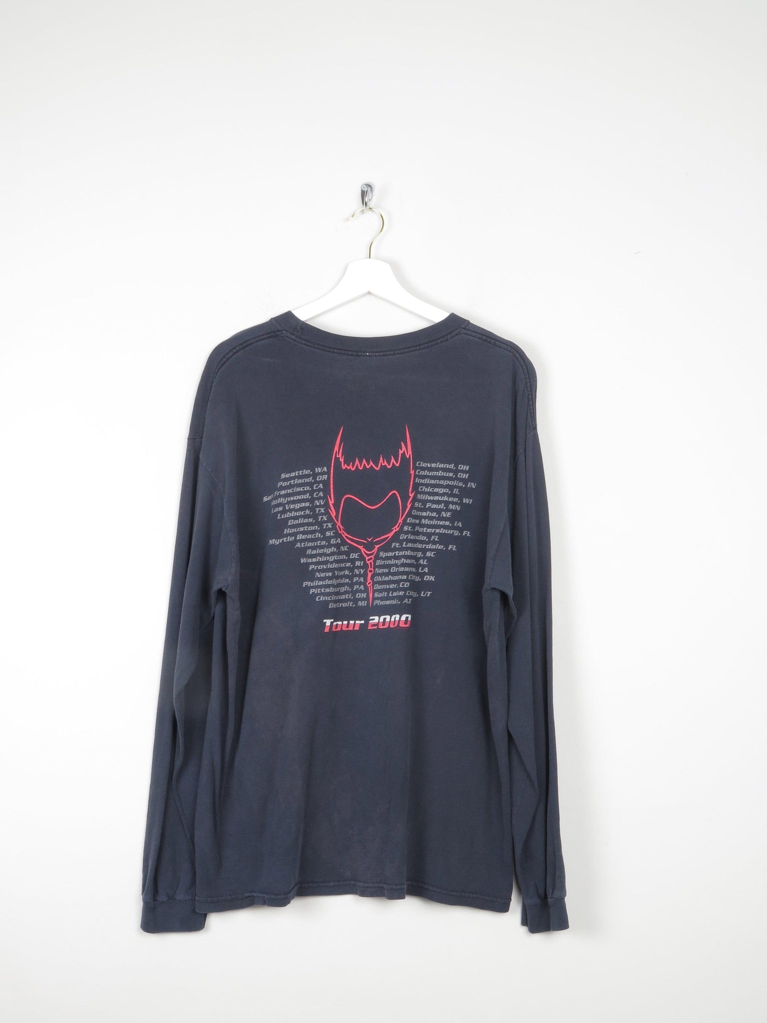 Men's Black Long Sleeved Vintage Static X Tour T-shirt XL - The Harlequin