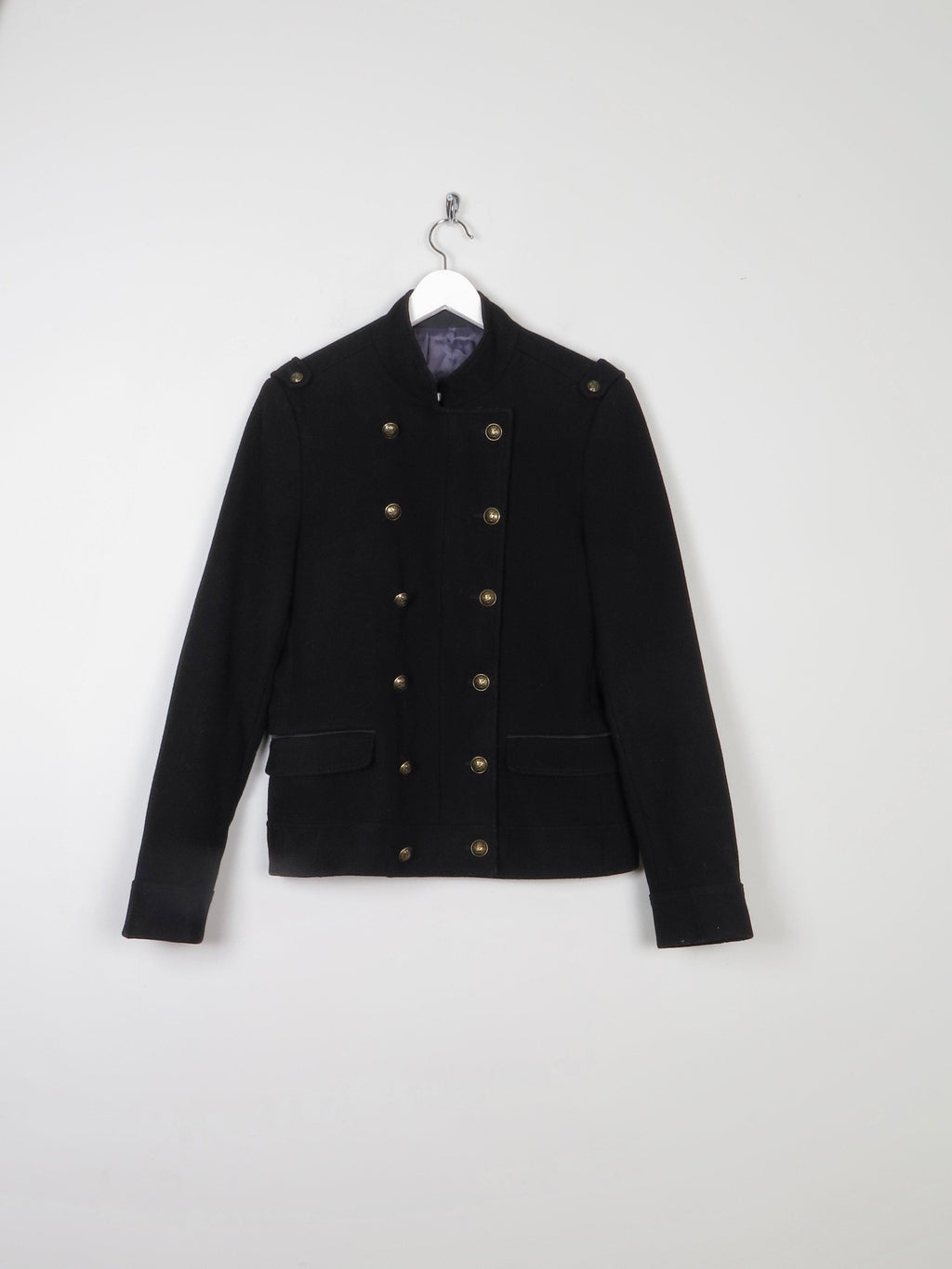 Men’s Black Military Style Jacket M - The Harlequin