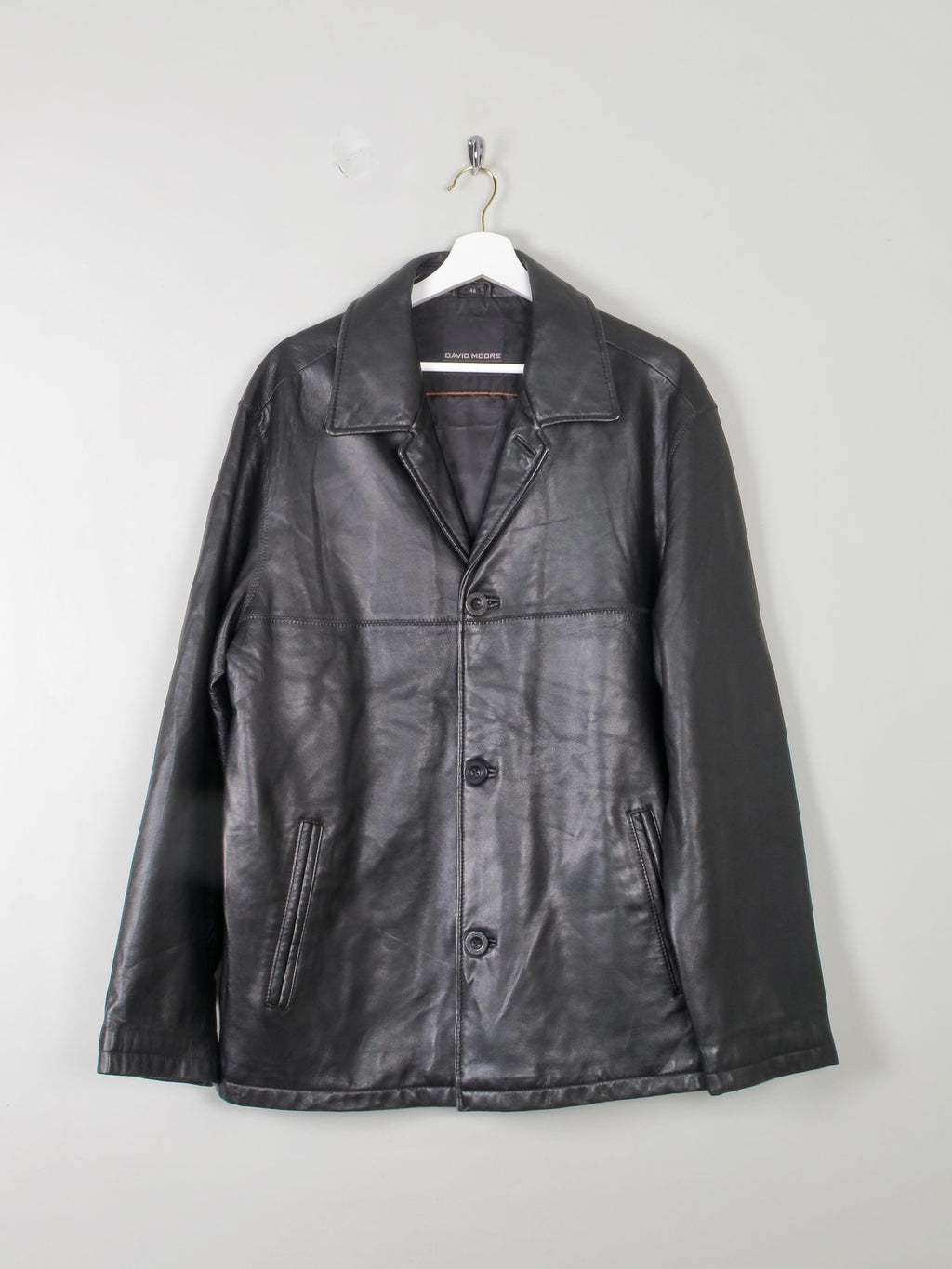 Men's Black Vintage Leather Jacket M - The Harlequin