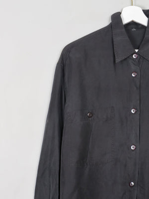 Men's Black Vintage Silk Shirt M/L - The Harlequin
