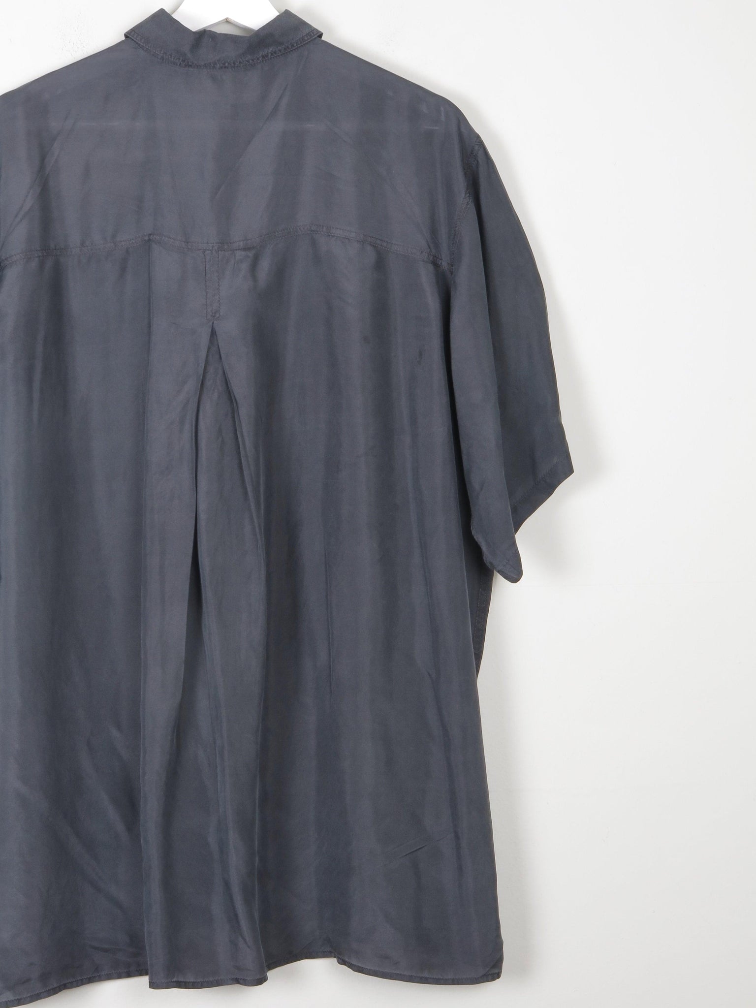 Men's Black Silk Short Sleeved Shirt L - The Harlequin