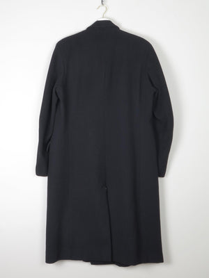 Men's Black Wool 1940s Long Coat 44/Large - The Harlequin