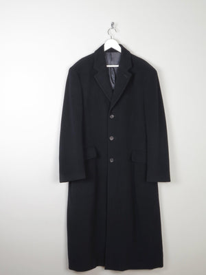 Men's Black Wool Nicole Farhi Cashmere Coat L/XL 46" Approx - The Harlequin