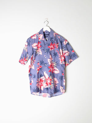 Men's Blue Hawaiian Shirt M - The Harlequin