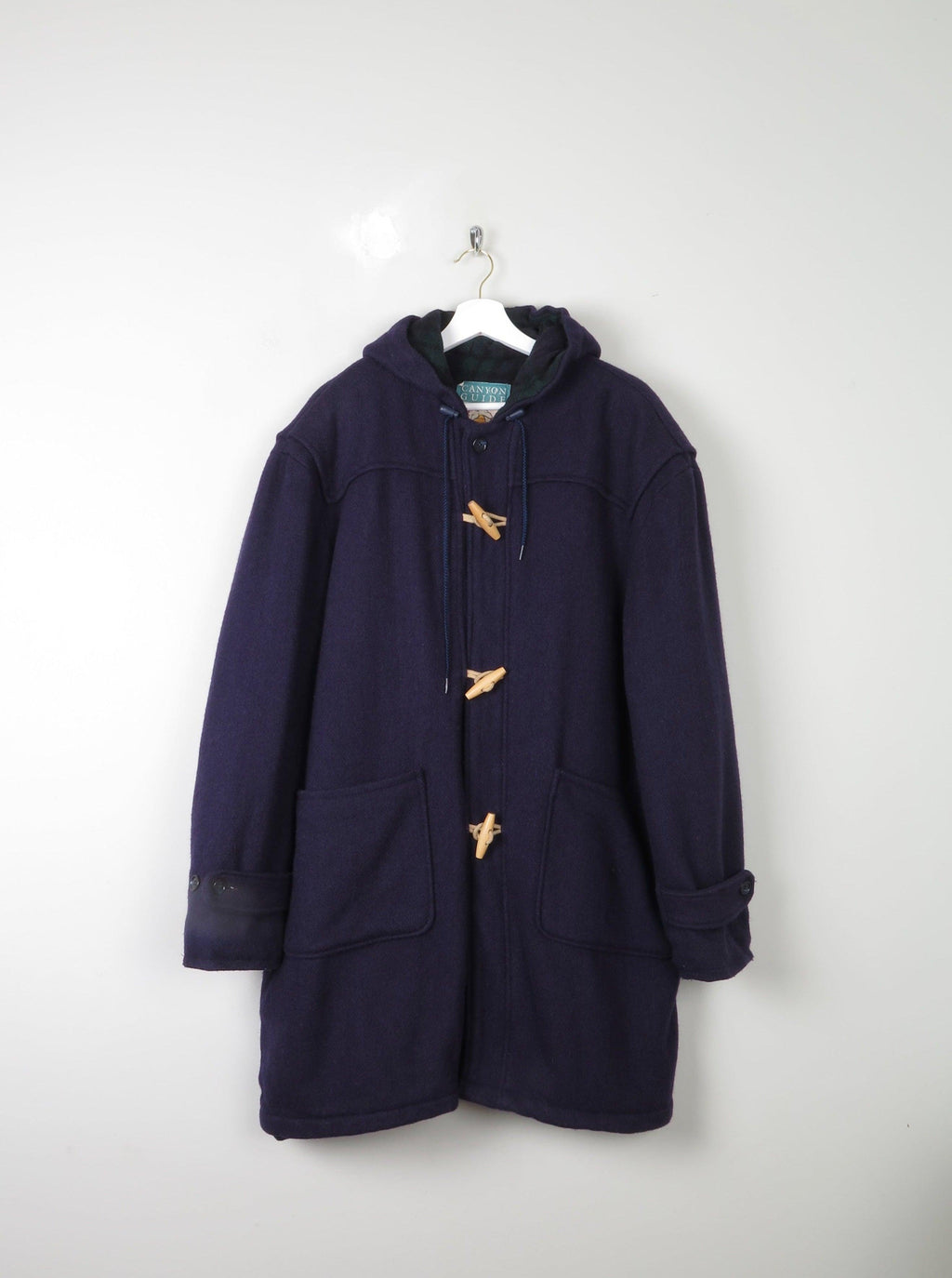 Men's Blue/Navy Wool Duffle Coat XL - The Harlequin