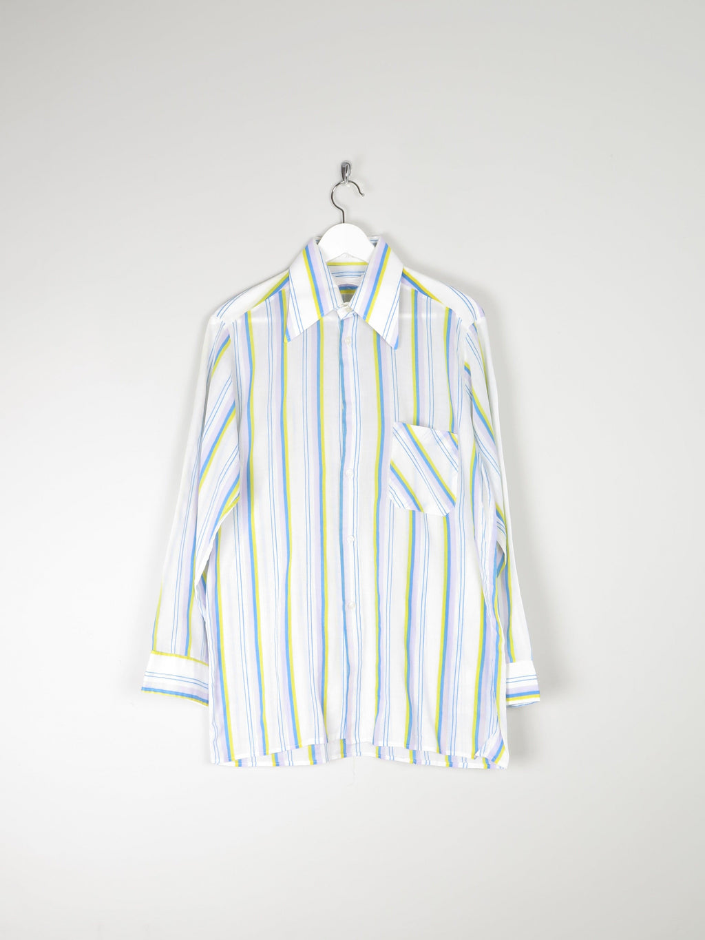 Men’s Bright 1970s Colourful Striped Shirt M - The Harlequin