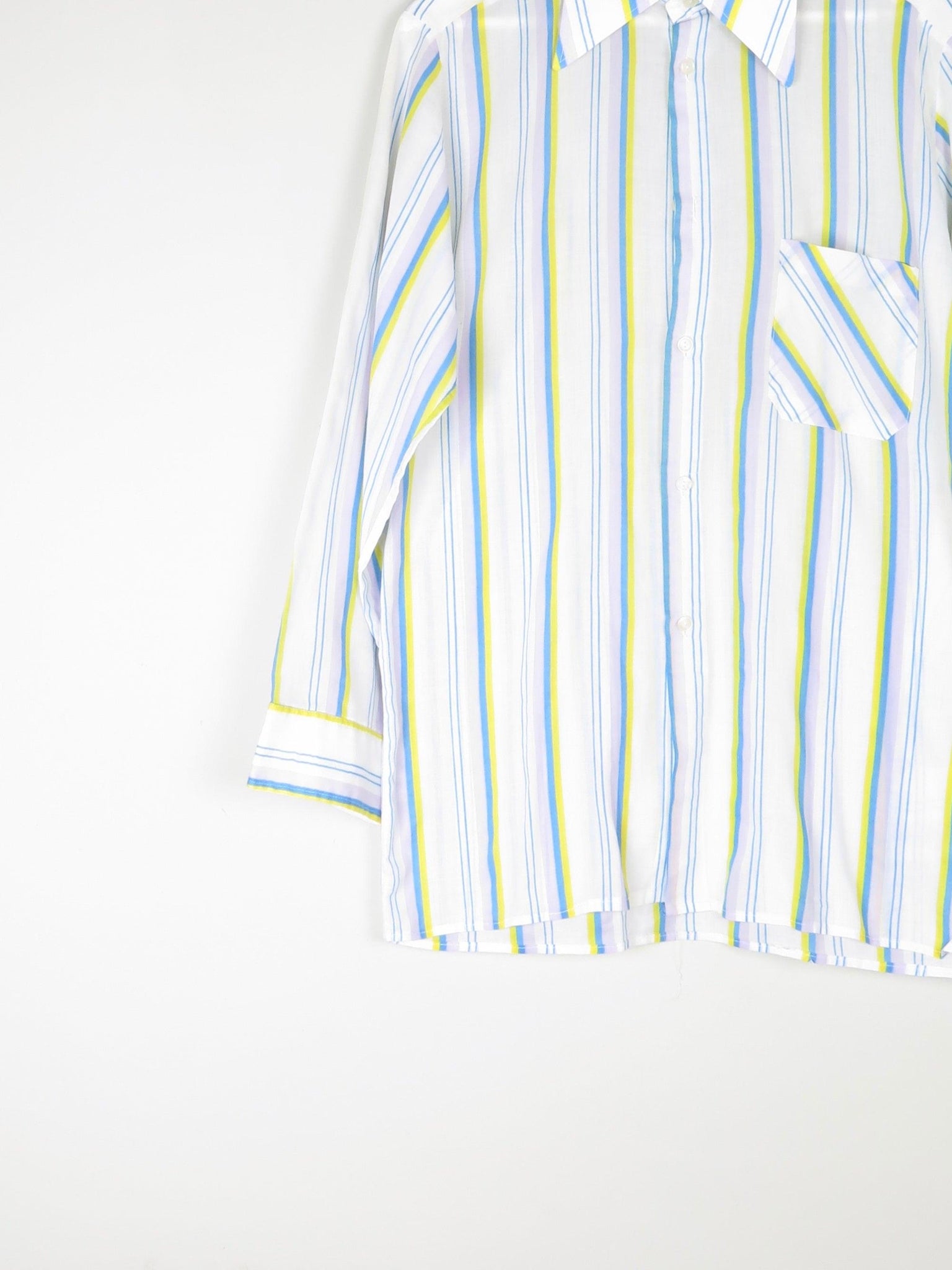 Men’s Bright 1970s Colourful Striped Shirt M - The Harlequin