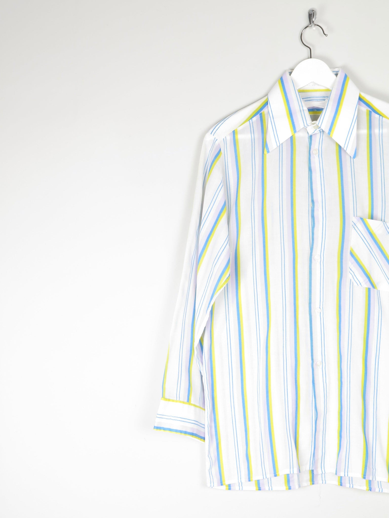 Men’s Bright 1970s Colourful Striped Shirt M - The Harlequin