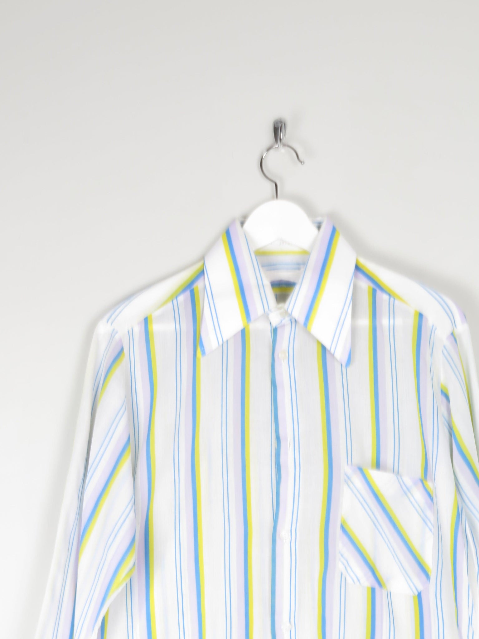 Men’s Bright 1970s Colourful Striped Shirt M - The Harlequin