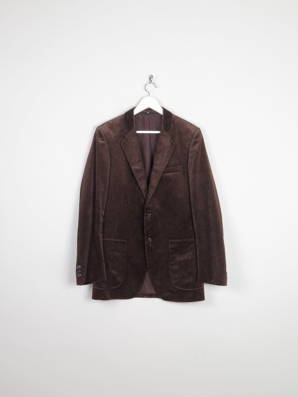 Men's Brown Velvet Pinstripe 1970s Tailored Jacket 40" S/M - The Harlequin