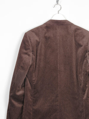 Men's Brown Velvet Pinstripe 1970s Tailored Jacket 40" S/M - The Harlequin