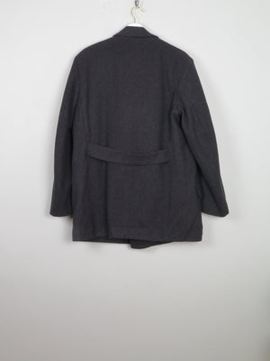 Men's Charcoal Grey Wool Vintage Short Vintage Coat 42" - The Harlequin