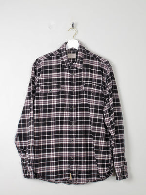 Men's Check Flannel Jachs Shirt Black & Grey L - The Harlequin