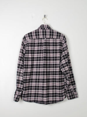 Men's Check Flannel Jachs Shirt Black & Grey L - The Harlequin