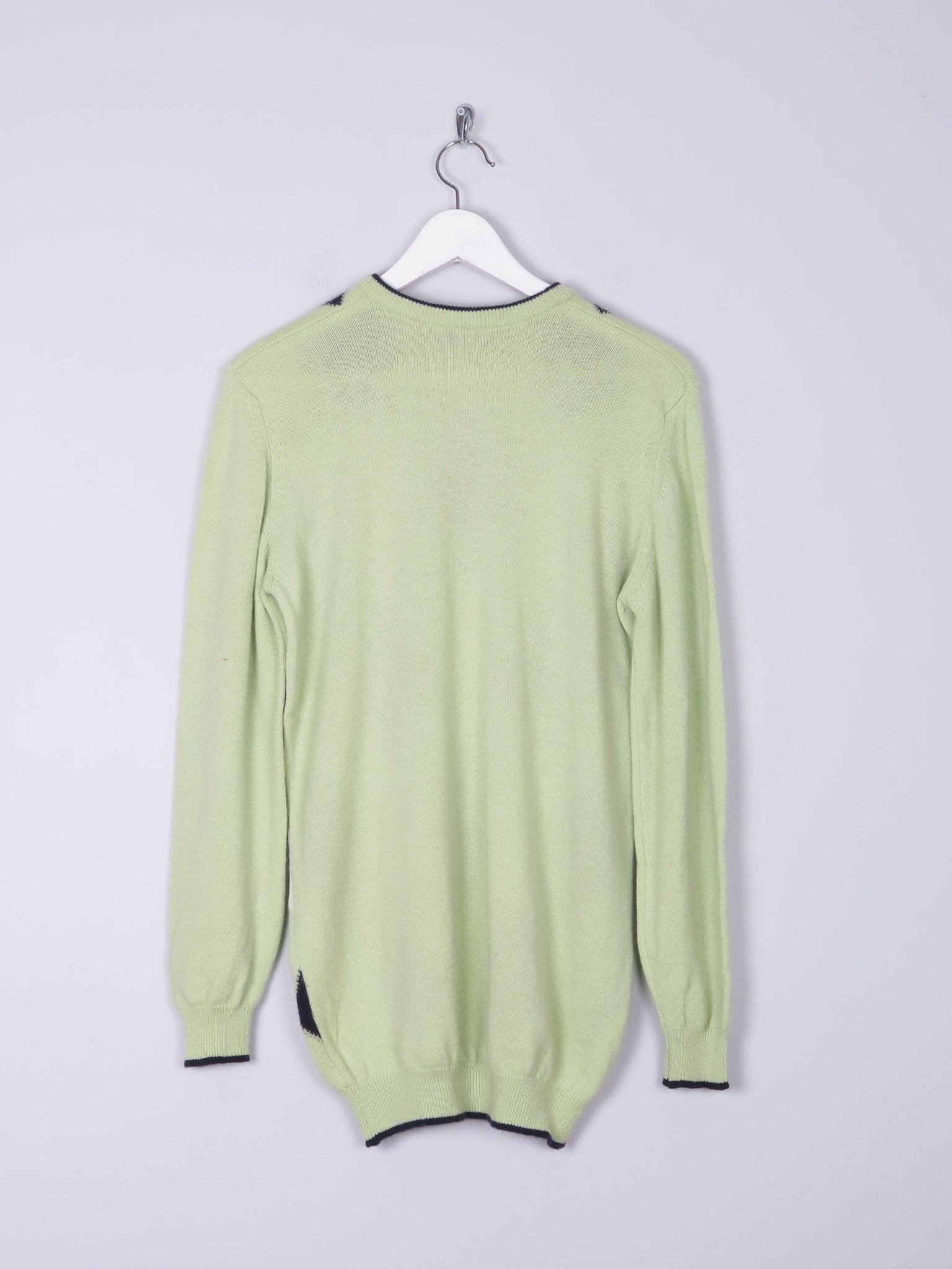 Men's Classic Diamond Lime Green Lyle & Scott Jumper S - The Harlequin