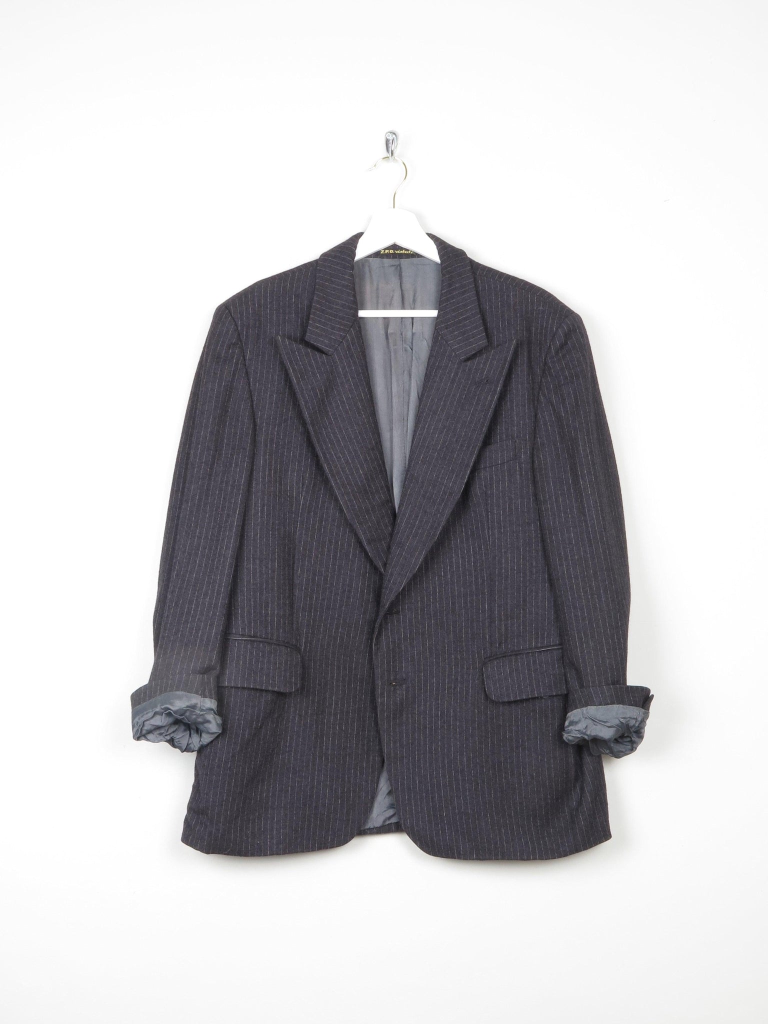 Men's Dark Grey 1970s Pinstripe Jacket 42" - The Harlequin