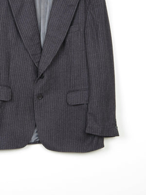 Men's Dark Grey 1970s Pinstripe Jacket 42" - The Harlequin